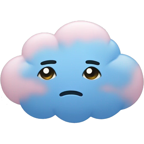 sad blue cloud with blush  emoji