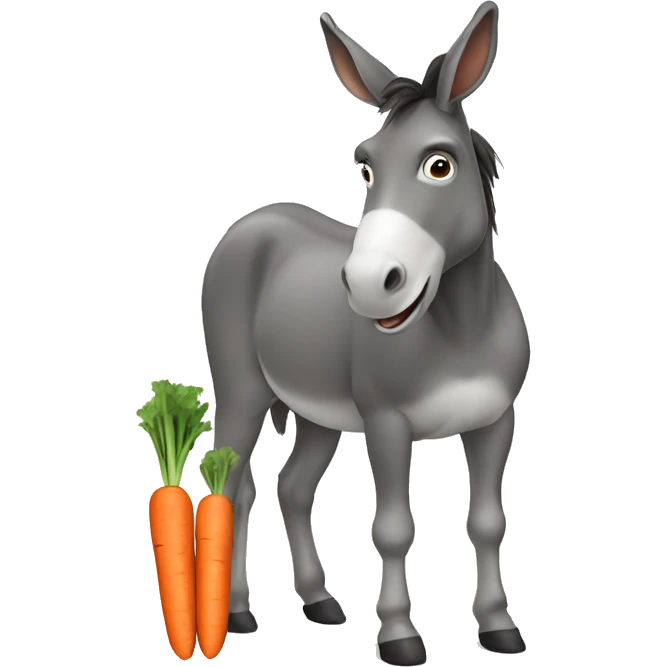 Donkey eating a carrot emoji