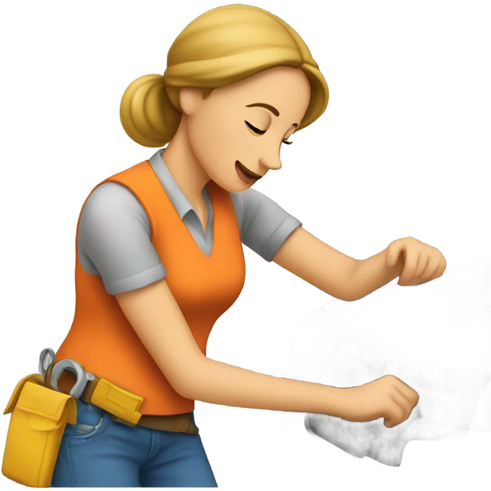 Woman fixing a car  emoji