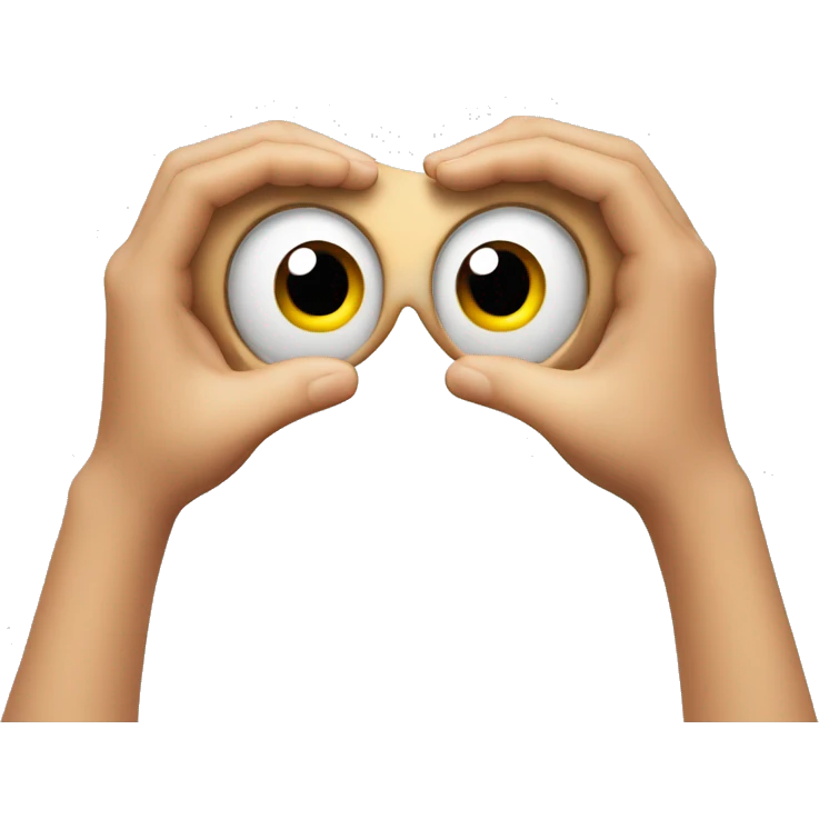 Peeking through 1 eye with hands over other  emoji