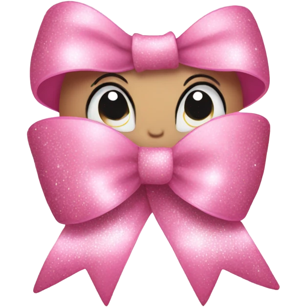 cute bow that is pink and sparkly  emoji