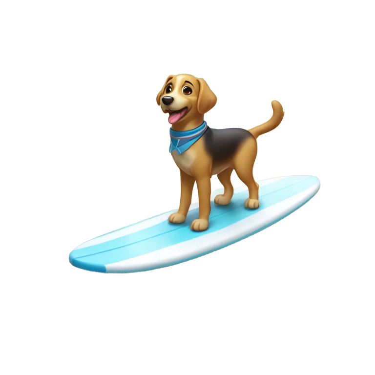 Dog on a surf board emoji