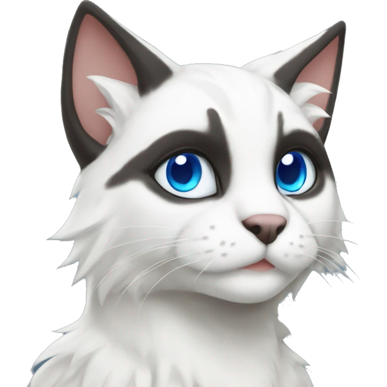 Corsair furry white cat blue eyes anthro emoji