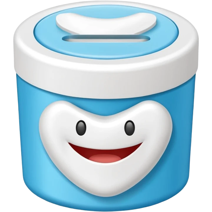 Round plain pack of white dental floss with no smiley faces emoji