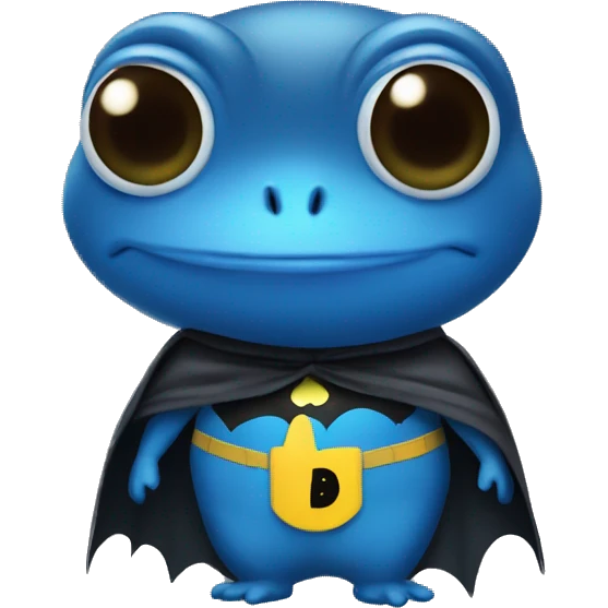blue frog dressed as batman emoji