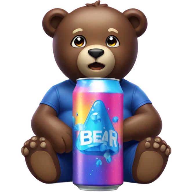 Blueberry bear on an Energy Drink  emoji
