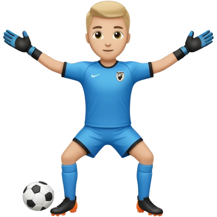soccer goalkeeper with football boots arms out emoji