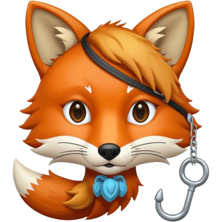 A fox with a eye patch and a hook  emoji