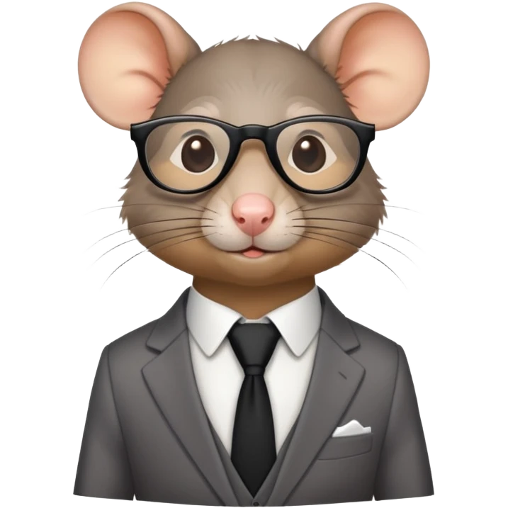 a rat wearing a suit and have black glasses  emoji