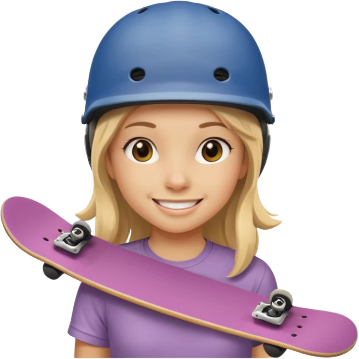 skateboarder girl mugshot with helmet emoji