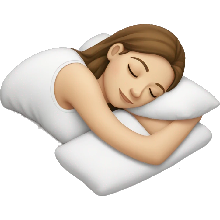 Brown-haired, white-skinned girl sleeping emoji