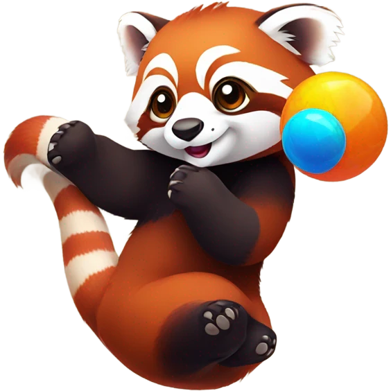 Red panda playing with a ball emoji