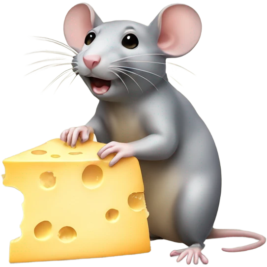 Rat eating cheese emoji
