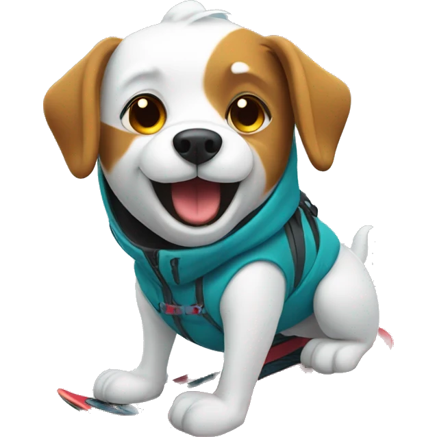 Snowboarding dog  emoji