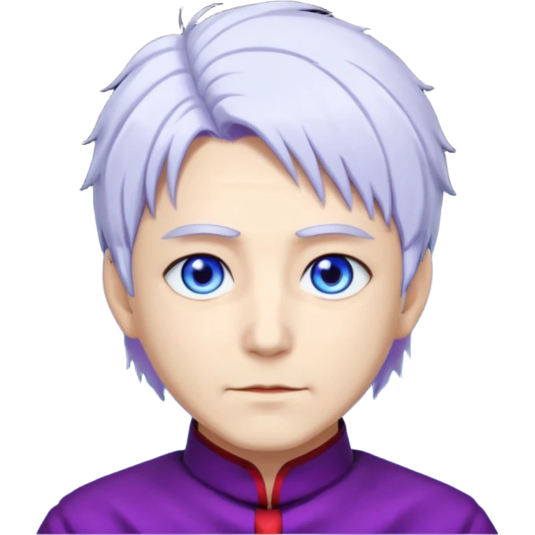gojo satoro with red hallow on the left side and purple hallow on the right side emoji