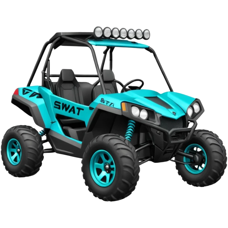 Polaris torqouise buggy atv , swat racing written on the door emoji