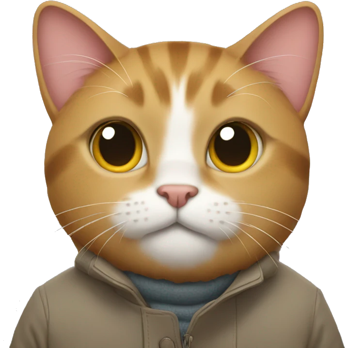 A cat with a coat emoji