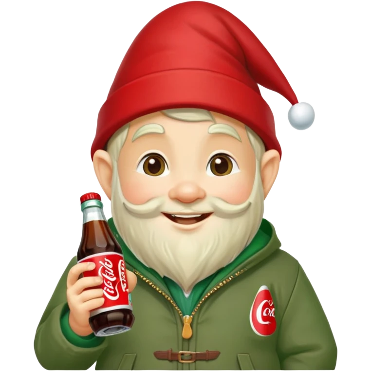 Yard gnome with a coke emoji