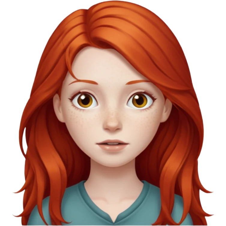 white girl with long red hair emoji