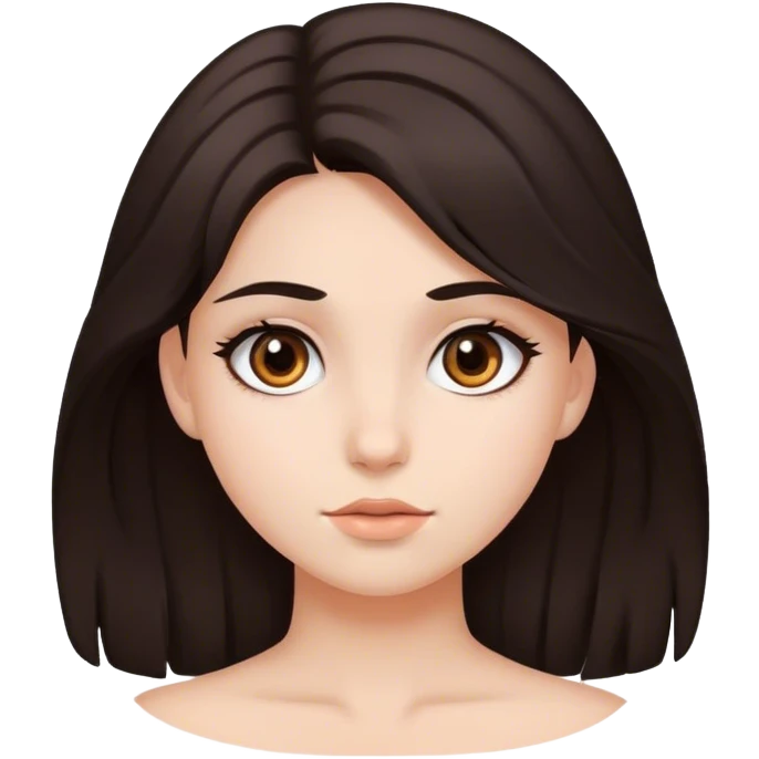 Girl with dark brown eyes and hair  emoji