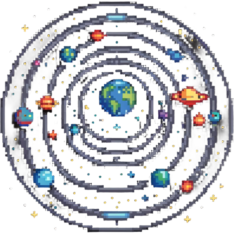 cosmic entity with stars and planets orbiting around emoji