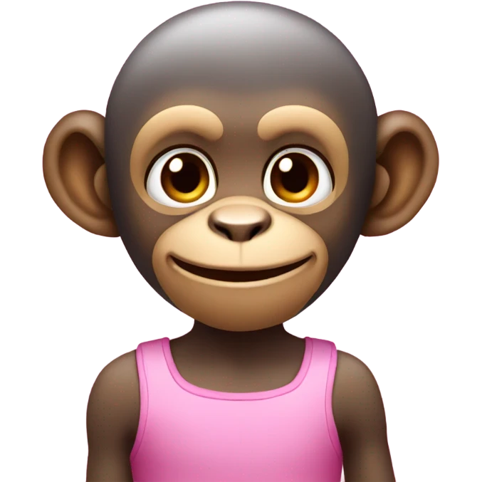 monkey with pink vie emoji