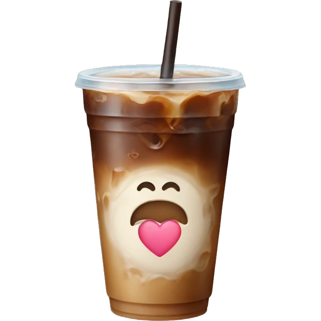 Iced coffee with heart  emoji