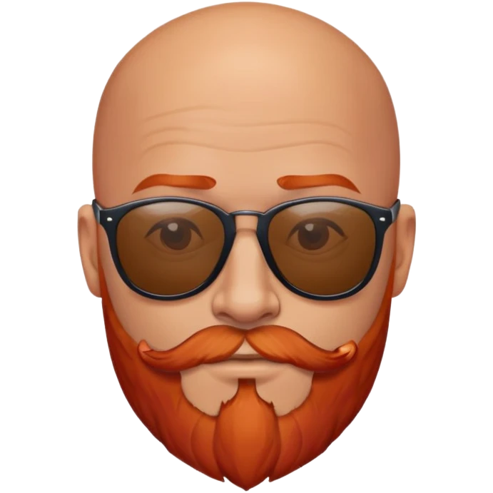 Bald guy with a red beard around jaw line with sun glasses on  emoji