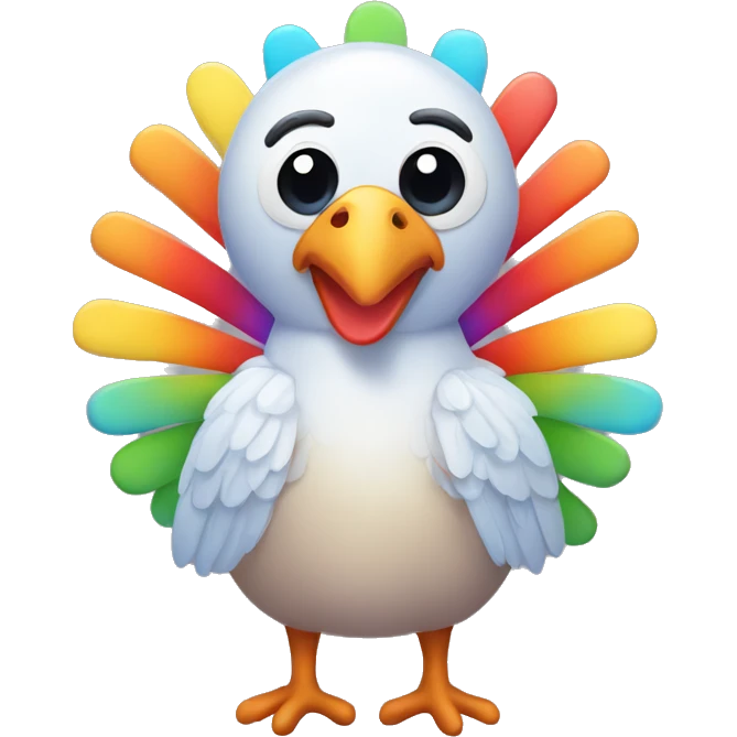 Cute rainbow turkey  emoji
