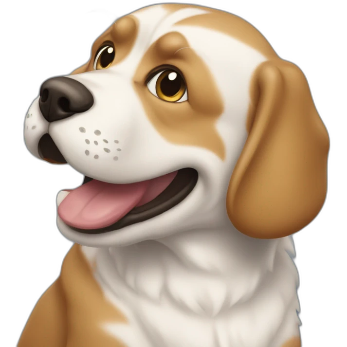 Un chien qui mange un chat emoji