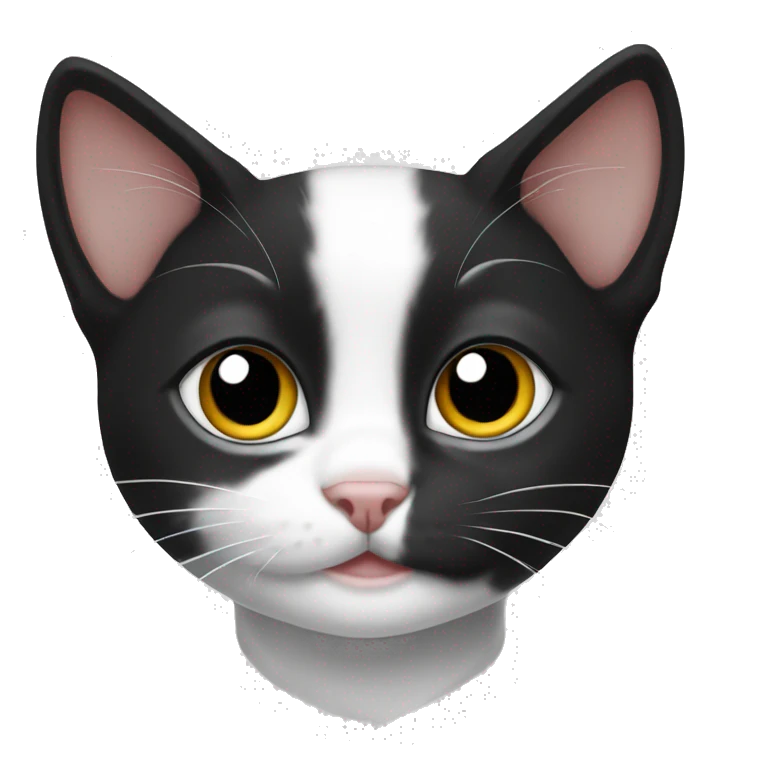 Black and white kitten emoji