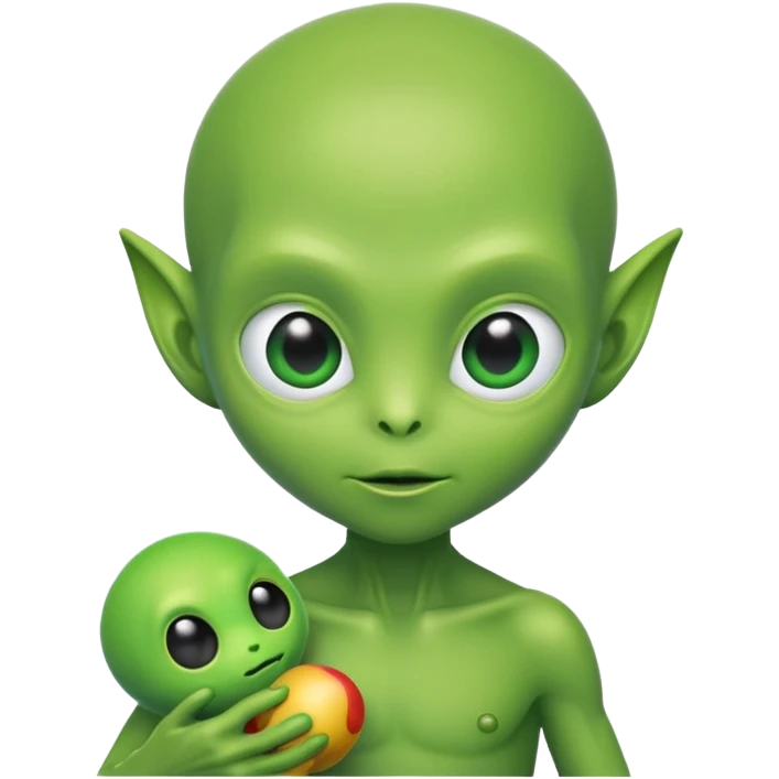 Green alien kid with toy


 emoji