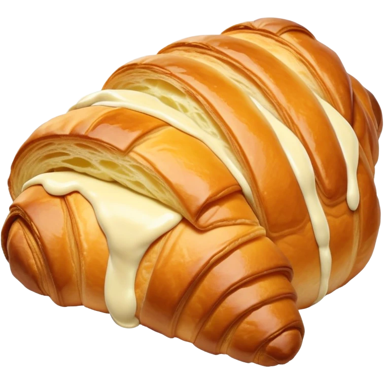A croissant with pale olive cream  emoji