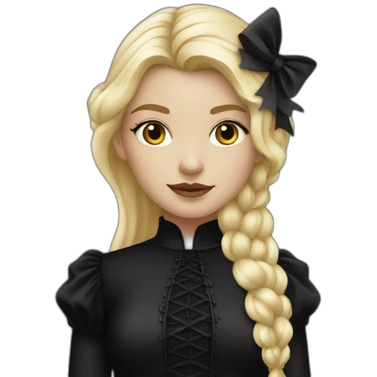 blond girl with black gothic dress emoji