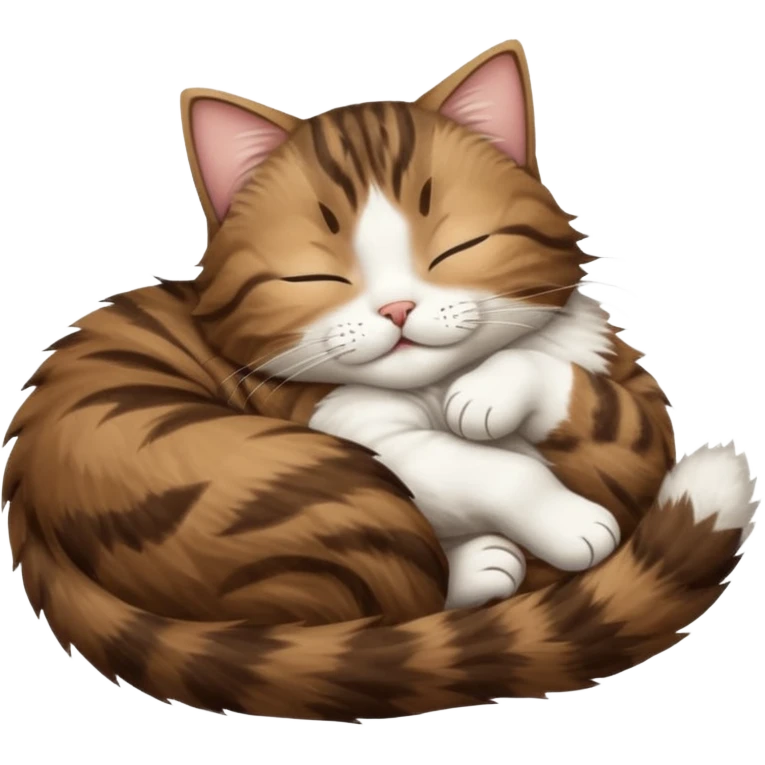 dark brown tabby and white cat sleeping upside down emoji