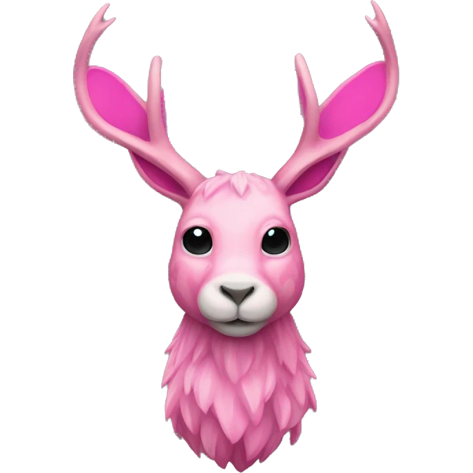 a mythical jackelope with pink camo emoji