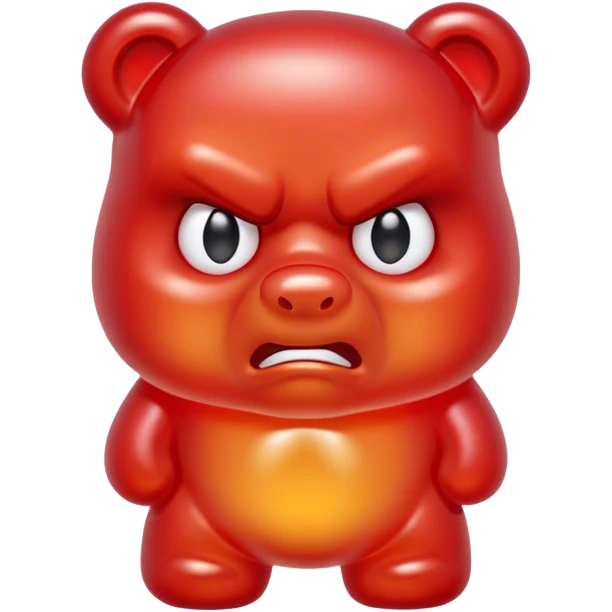 Angry gummy bear emoji