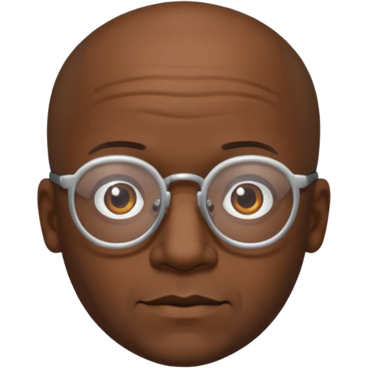 Balding black man with glasses and hair around the sides emoji