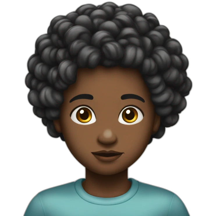 Enfant noire cheveux crépus frisés tressée avec des grosse lèvre emoji