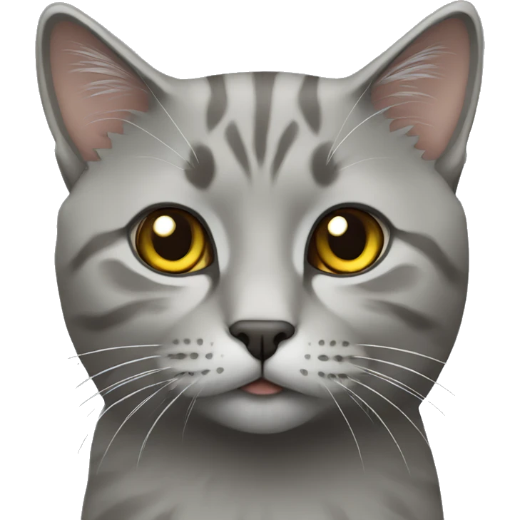 Grey Scottish straight cat emoji