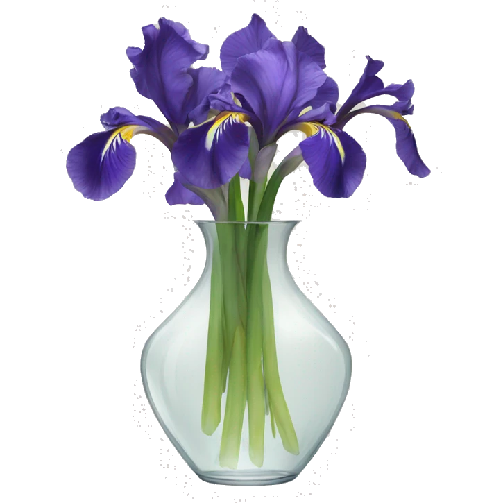 Irises in a clear vase emoji