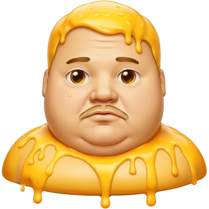 Fat man covered in cheese emoji