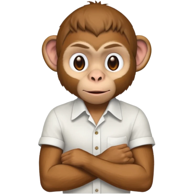 Macaco de camisa branca emoji