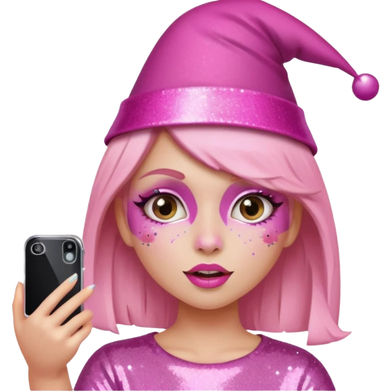 glitter pink girl naughty selfie emoji