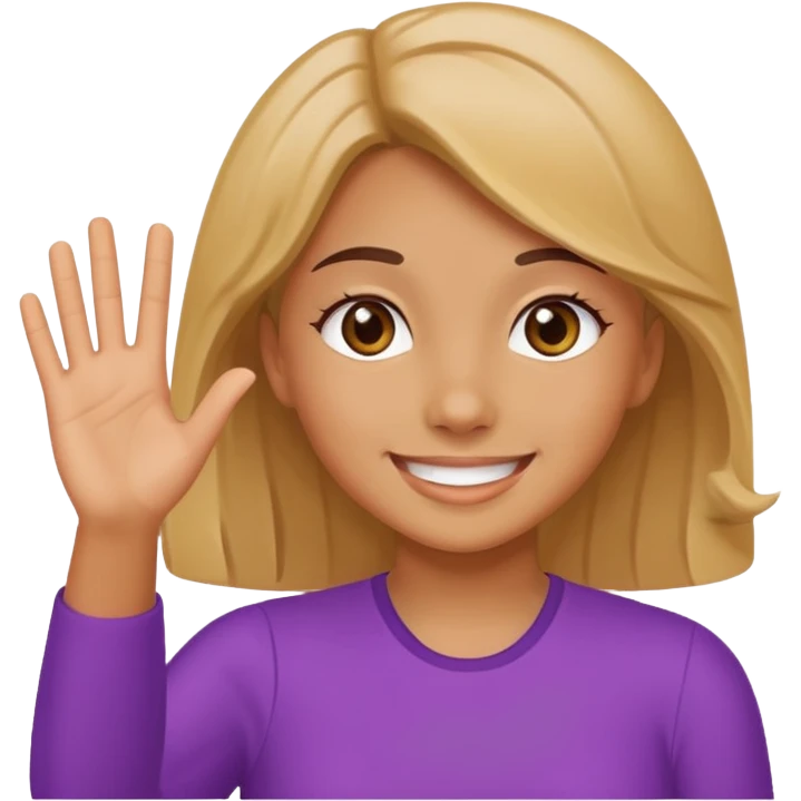 Girls saying bye emoji