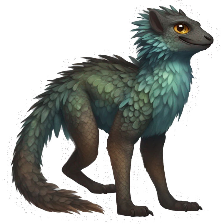  Scaly Cute Edgy Realistic Rare Fantasy Fluffy Slim Vernid-Trico-Melprin-species by LiLaiRa, by Falvie, full body emoji
