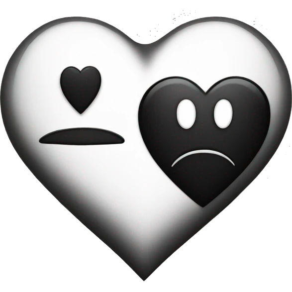 Black heart combine with white heart  emoji