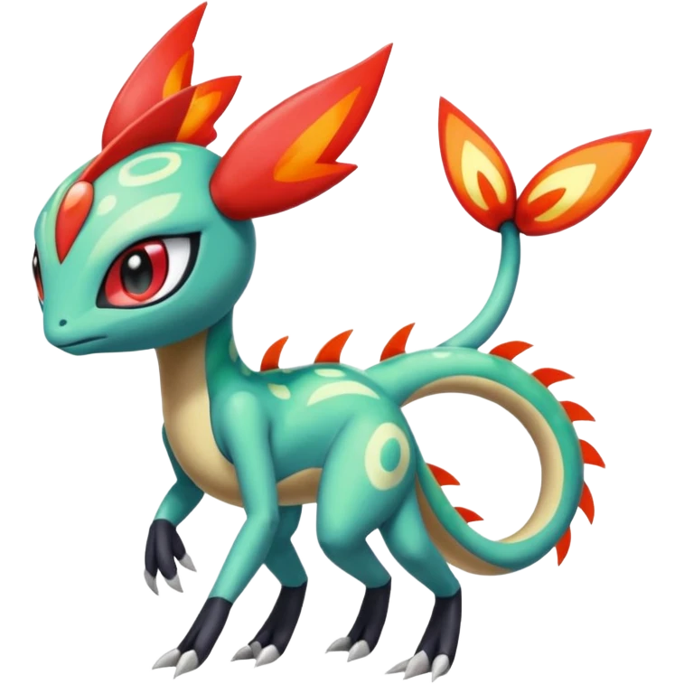 Splash-patterned emotional sparky sparky boom boom painful Meloetta-Guilmon-Salandit-Celebi-Pokémon-Fakémon-fusion-hybrid-creature emoji