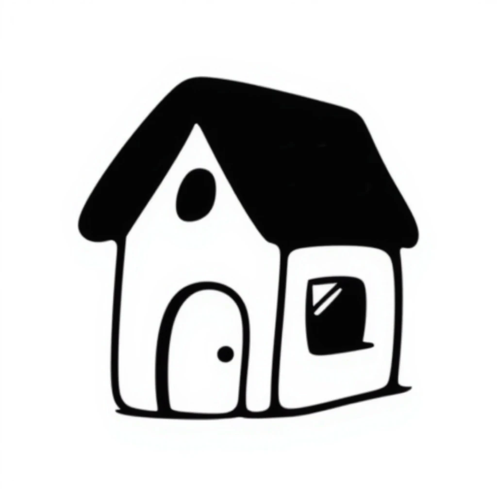 house hand drawn black doodle style emoji