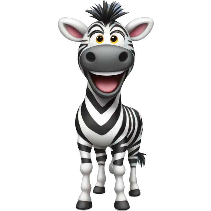 a happy zebra standing  emoji